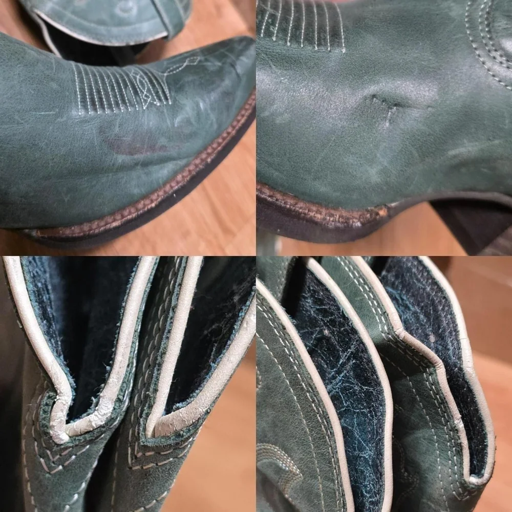 Ariat Western Cowboy Boots Womens Size 7.5 Green Teal - Picture 8 of 8